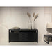 Dressoir Norris Mangohout Zwart 180x43x80 cm-Dressoirs-Livingfurn
