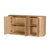 Dressoir Novero Eikenhout fineer Naturel hout 170x45x80 cm-Dressoirs-Livingfurn