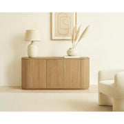 Dressoir Novero Eikenhout fineer Naturel hout 170x45x80 cm-Dressoirs-Livingfurn