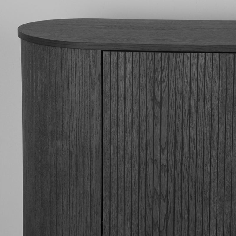 Dressoir Oliva Zwart Eiken 220 cm 220x47x85 cm-Dressoirs-LABEL51