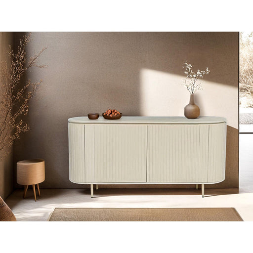 Dressoir Patou Mangohout Beige 43x170x81 cm-Dressoirs-Livingfurn