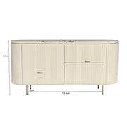 Dressoir Patou Mangohout Beige 43x170x81 cm-Dressoirs-Livingfurn