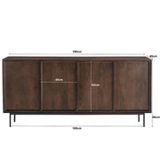 Dressoir Ravenstein Mangohout Bruin 86x40x180 cm-Dressoirs-Livingfurn