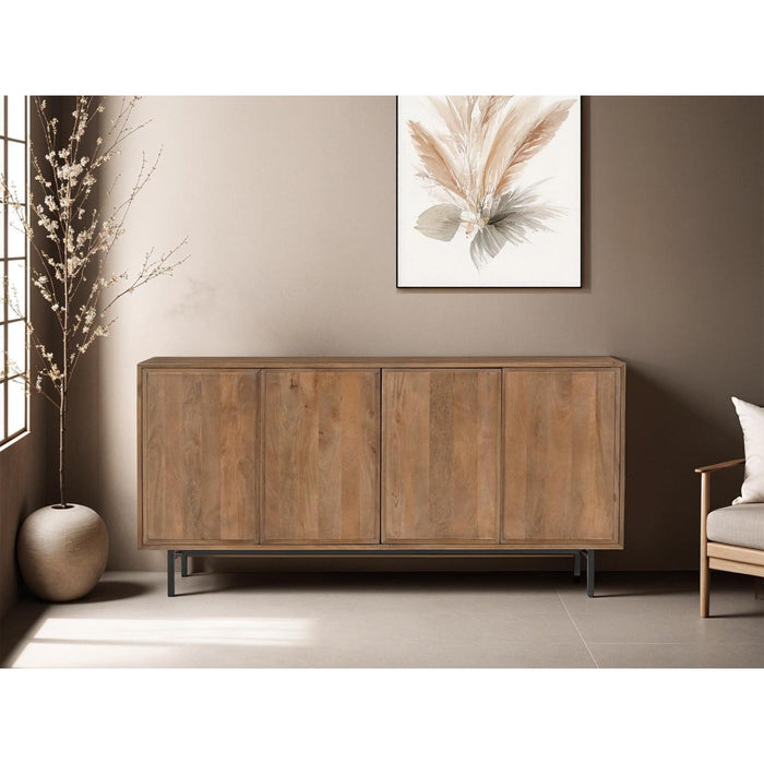 Dressoir Ravenstein Mangohout Naturel hout 40x86x180 cm-Livingfurn