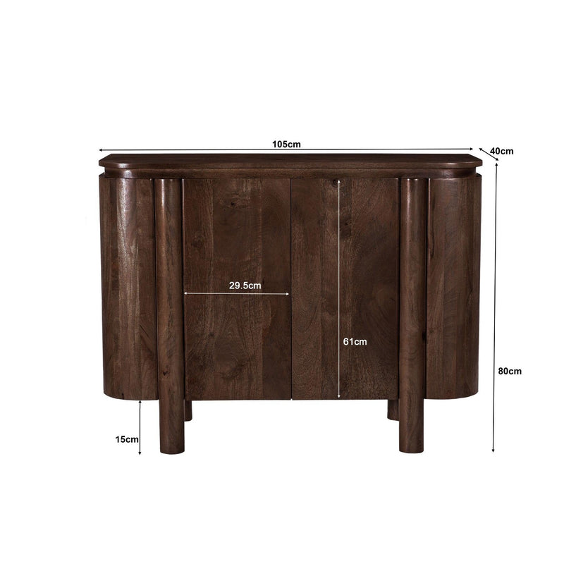 Dressoir Salano Mangohout Bruin 105x40x80 cm-Dressoirs-Livingfurn