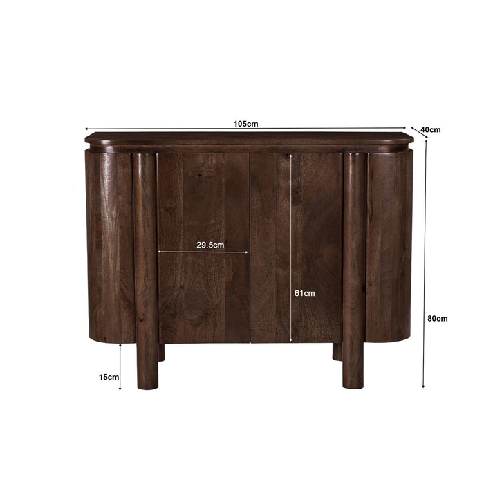 Dressoir Salano Mangohout Bruin 105x40x80 cm-Dressoirs-Livingfurn