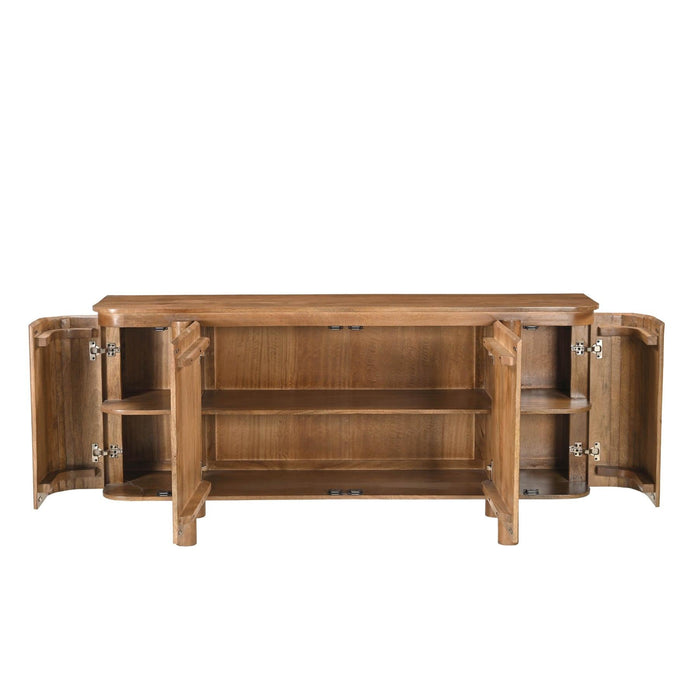 Dressoir Salano Mangohout Naturel hout 170x40x80 cm-Dressoirs-Livingfurn