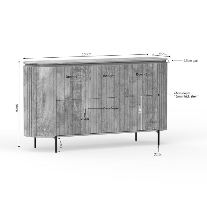 Dressoir Solana 165 cm Naturel 165x45x90 cm-TV-meubels-Starfurn
