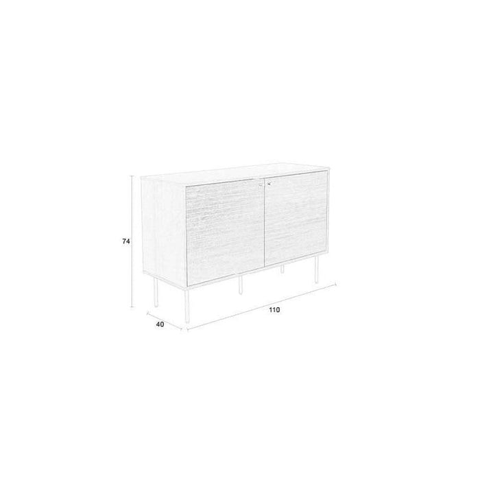 Dressoir Stripes High MDF, Metaal Bruin 40x110 cm-Dressoirs-Creating Home