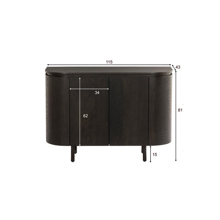 Dressoir Tobago Eikenhout fineer Bruin 115x43x81 cm-Dressoirs-Livingfurn