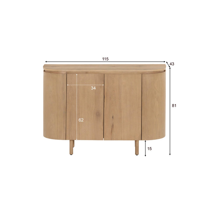 Dressoir Tobago Eikenhout fineer Naturel hout 115x43x81 cm-Livingfurn
