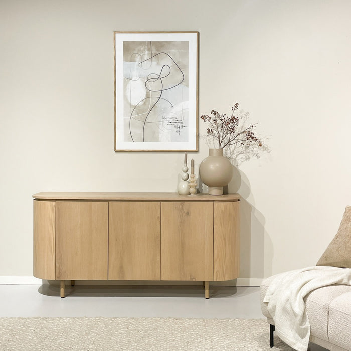 Dressoir Tobago Eikenhout fineer Naturel hout 170x45x81 cm-Livingfurn
