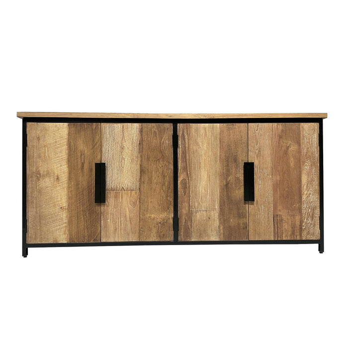 Dressoir Tomar Teakhout Naturel hout 185x40 cm-Dressoirs-Livingfurn