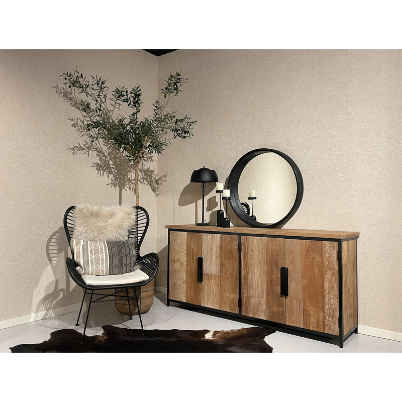 Dressoir Tomar Teakhout Naturel hout 185x40x85 cm-Dressoirs-Livingfurn