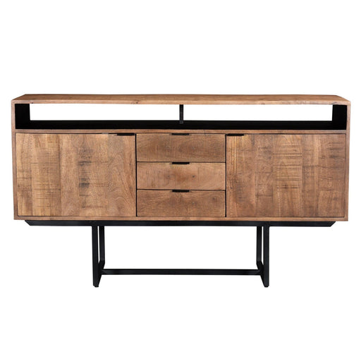 Dressoir Valdez Mangohout Naturel hout 150x40x80 cm-Dressoirs-Livingfurn