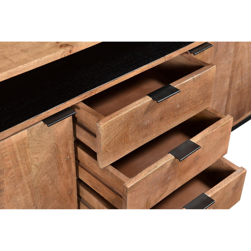 Dressoir Valdez Mangohout Naturel hout 150x40x80 cm-Dressoirs-Livingfurn