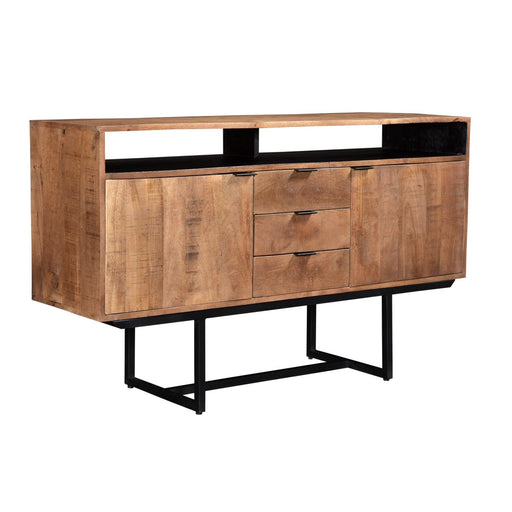 Dressoir Valdez Mangohout Naturel hout 150x40x80 cm-Dressoirs-Livingfurn