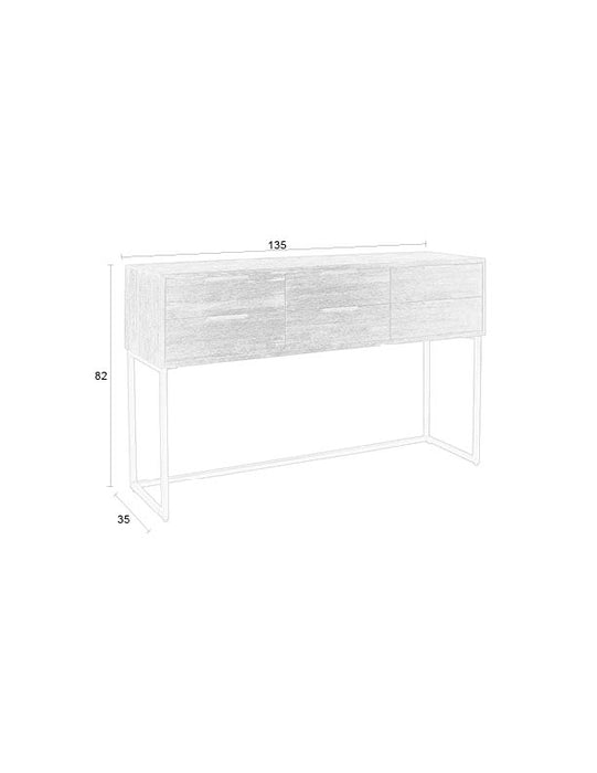 Dressoir Webster L Teak, Metaal Bruin 35x135 cm-Dressoirs-Creating Home