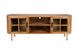 Dressoir Yaz Low Rubber hout Bruin 38x150 cm-Dressoirs-Creating Home