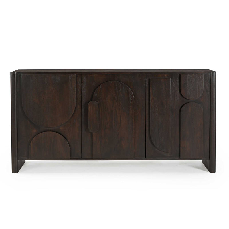 Dressoir Zana Bruin Mangohout 160x40 cm-Dressoirs-Starfurn