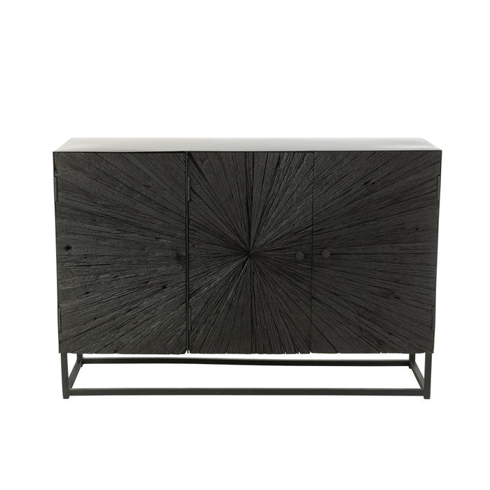 Dressoir Zwart Recycled hout 38x120 cm-Opbergkasten-J-Line