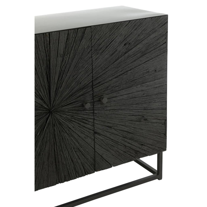 Dressoir Zwart Recycled hout 38x120 cm-Opbergkasten-J-Line