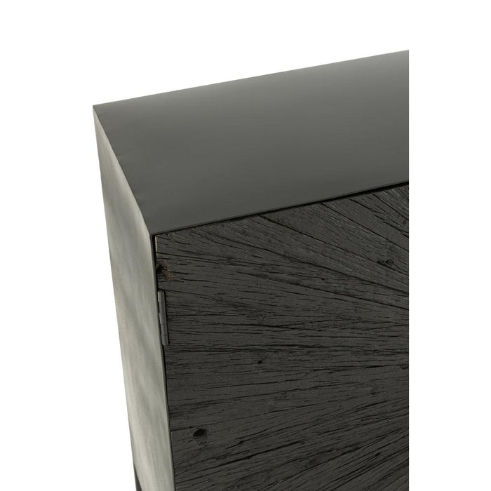 Dressoir Zwart Recycled hout 38x120 cm-Opbergkasten-J-Line