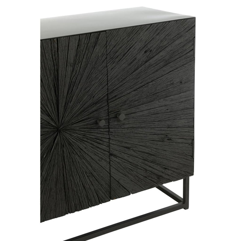 Dressoir Zwart Recycled hout 38x120 cm-Opbergkasten-J-Line