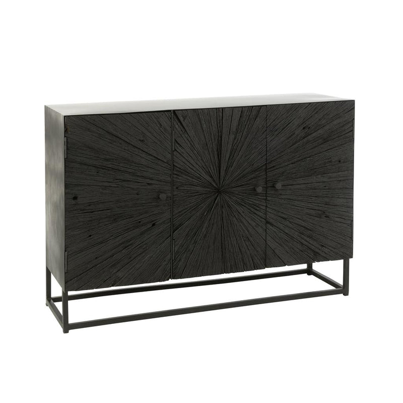 Dressoir Zwart Recycled hout 38x120 cm-Opbergkasten-J-Line