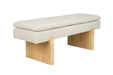 Eetkamerbank Jappo Polyester, Pine hout Grijs 120x40 cm-Eetkamerbanken-Creating Home