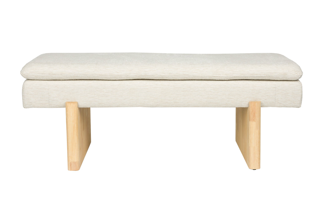 Eetkamerbank Jappo Polyester, Pine hout Grijs 120x40 cm-Eetkamerbanken-Creating Home