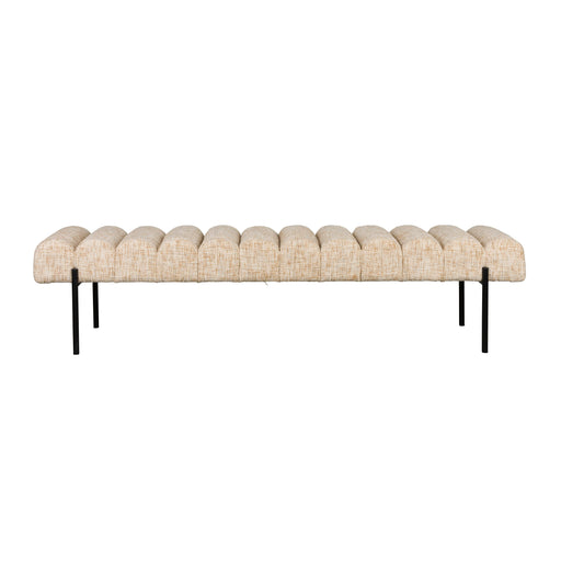 Eetkamerbank Jethro 160 Polyester, Metaal Beige 41.5x160-Eetkamerbanken-Creating Home