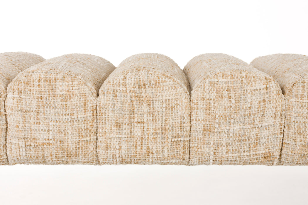 Eetkamerbank Jethro 160 Polyester, Metaal Beige 41.5x160