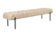 Eetkamerbank Jethro 160 Polyester, Metaal Beige 41.5x160 cm-Eetkamerbanken-Creating Home