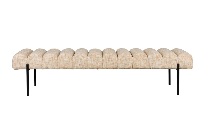 Eetkamerbank Jethro 180 Polyester, Metaal Beige 41.5x180-Eetkamerbanken-Creating Home