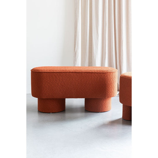 Eetkamerbank Marcos Stof, Polyester, Pine hout Bruin-Eetkamerbanken-Creating Home
