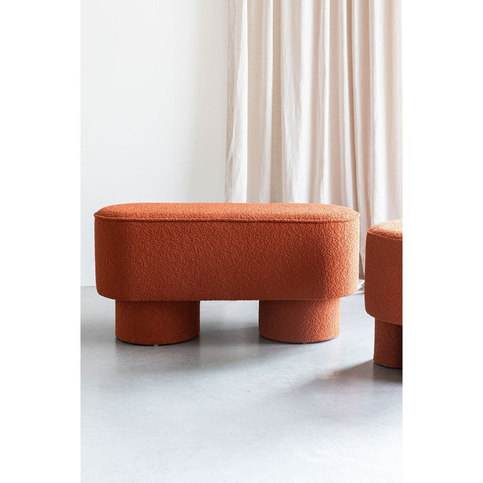 Eetkamerbank Marcos Stof, Polyester, Pine hout Bruin-Eetkamerbanken-Creating Home