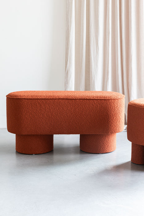 Eetkamerbank Marcos Stof, Polyester, Pine hout Bruin-Eetkamerbanken-Creating Home
