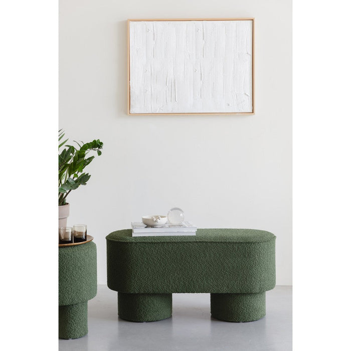 Eetkamerbank Marcos Stof, Polyester, Pine hout Groen-Eetkamerbanken-Creating Home