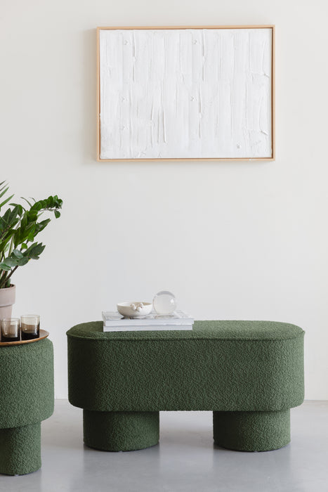 Eetkamerbank Marcos Stof, Polyester, Pine hout Groen-Eetkamerbanken-Creating Home