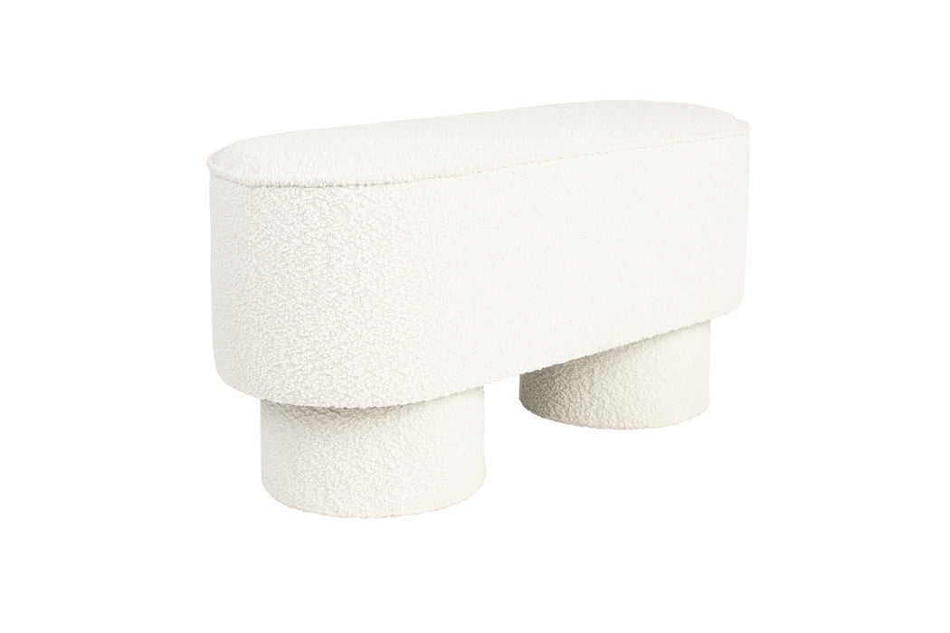 Eetkamerbank Marcos Stof, Polyester, Pine hout Wit 35x93-Eetkamerbanken-Creating Home