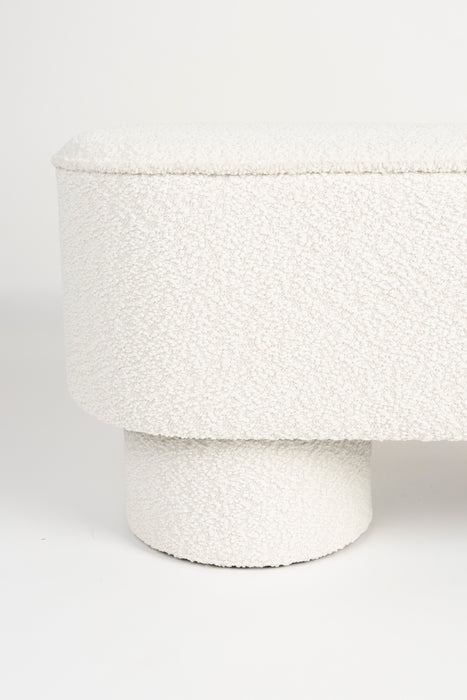 Eetkamerbank Marcos Stof, Polyester, Pine hout Wit 35x93-Eetkamerbanken-Creating Home