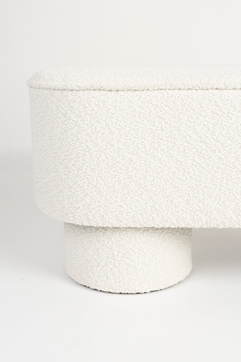 Eetkamerbank Marcos Stof, Polyester, Pine hout Wit 35x93-Eetkamerbanken-Creating Home