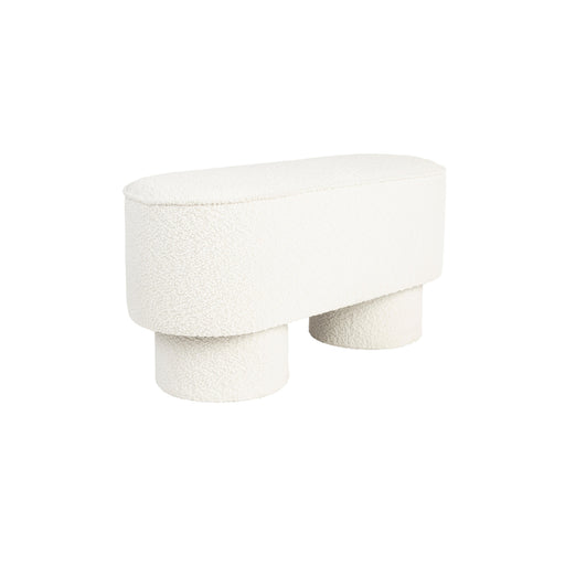 Eetkamerbank Marcos Stof, Polyester, Pine hout Wit 35x93-Eetkamerbanken-Creating Home