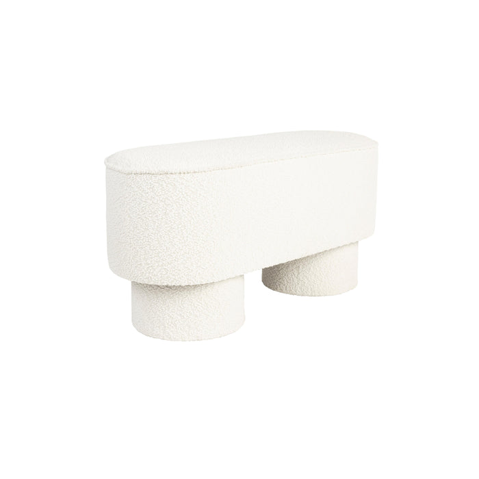 Eetkamerbank Marcos Stof, Polyester, Pine hout Wit 35x93-Eetkamerbanken-Creating Home