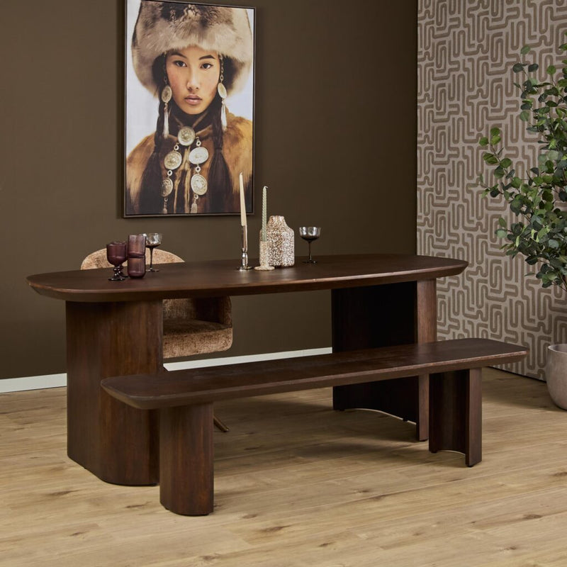 Eetkamerbank Maré Bruin 220 cm 220x38x45 cm-Eetkamerbanken-Starfurn