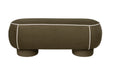 Eetkamerbank Marina L Polyester, Hout Groen 44x121 cm-Eetkamerbanken-White Label Living