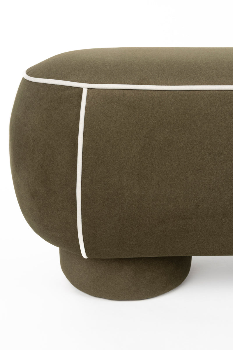 Eetkamerbank Marina L Polyester, Hout Groen 44x121 cm-Eetkamerbanken-Creating Home