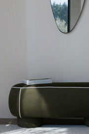 Eetkamerbank Marina L Polyester, Hout Groen 44x121 cm-Eetkamerbanken-Creating Home