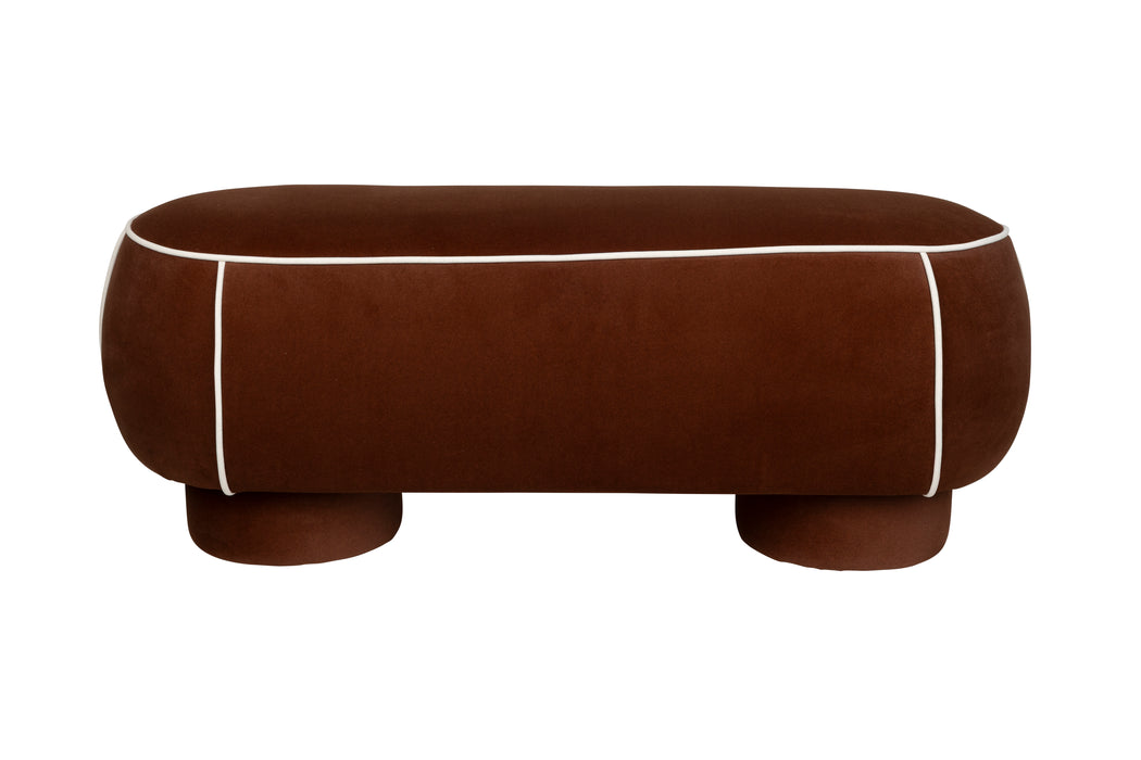 Eetkamerbank Marina L Polyester, Hout Rood 44x121 cm-Eetkamerbanken-White Label Living